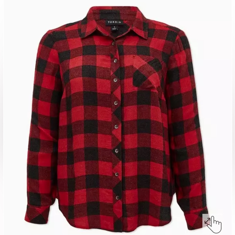 Torrid Relaxed Fit Brushed Rayon Button-Up Shirt